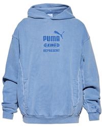 PUMA - Hoodies & Sweatvesten ,Blauw ,Katoen Represent 247 Hoodie - Lyst