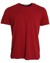Dolce & Gabbana - T-shirt in cotone rosso con ricamo del logo - Lyst