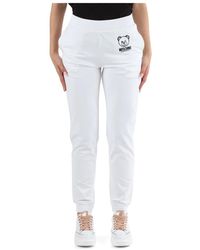 Moschino - Pantalone sportivo in cotone stretch con stampa logo - Lyst