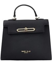 Marc Ellis - Strukturierte Schwarze Handtasche Mit Goldener Verschluss - Lyst