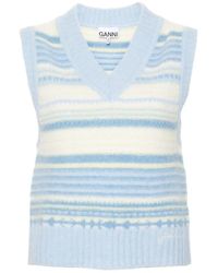 Ganni - V-Neck Knitwear - Lyst