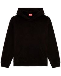 DIESEL - Schwarzer hoodie mit kängurutasche,hoodie mit digital-foto-logo-print - Lyst