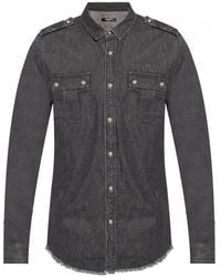Balmain - Katoenen Denim Shirt - Lyst
