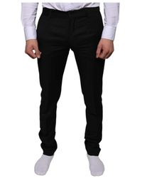 Dolce & Gabbana - Schwarze woll-skinny-kleidformale hosen - Lyst
