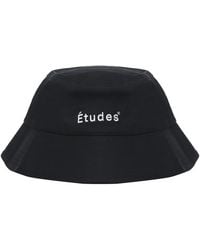 Etudes Studio - Accessoires ,Zwart ,Katoen Logo Geborduurd Bucket Hat - Lyst