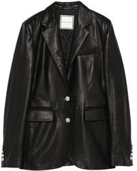 Tagliatore - Faux Leather Single-Breasted Blazer - Lyst