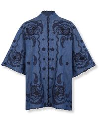 Zimmermann - Overhemden ,Blauw ,Denim Aster Geborduurde Denim Shirt - Lyst
