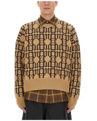 Palm Angels - Baumwoll jacquard strickpullover - Lyst