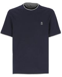 Brunello Cucinelli - Blaue t-shirts & polos für männer - Lyst