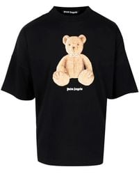 Palm Angels - Tops ,Zwart ,Katoen Maxi Bear T-Shirt - Lyst