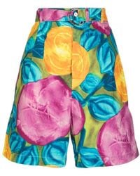 Marni - Korte Broeken ,Veelkleurig ,Katoen Bermuda Fantasia - Lyst