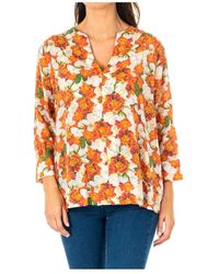La Martina - Overhemden ,Veelkleurig ,Floral 3/4 Mouw Blouse - Lyst