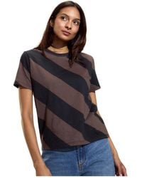 Cynthia Rowley - T-Shirt Mit Diagonalen Streifen - Lyst
