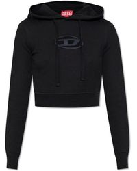 DIESEL - Hoodies & Sweatvesten ,Zwart ,Katoen Hooded Sweatshirt Met F-Slimmy-Hood-Od Logo - Lyst