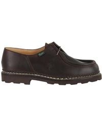 Paraboot - Zwarte Leren Derbies Met Noorse Stiksels - Lyst