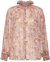 Silvian Heach - Overhemden ,Veelkleurig ,Romantic Floral Print Blouse - Lyst