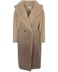 Max Mara - Gradient faux-fur wool coat - Lyst