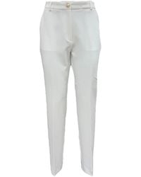 Guess - Klassische weiße slim-fit-hose aus twill - Lyst
