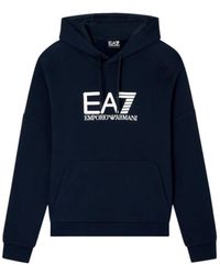 EA7 - Visibility Kapuzenpullover Aus Baumwollmischung - Lyst