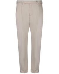 PT Torino - Pantaloni bianchi in misto cotone straight leg - Lyst