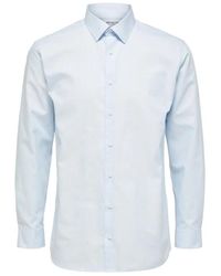 SELECTED - Overhemden ,Blauw ,Katoen Slhregethan Shirt Ls Classic B Noos - Lyst