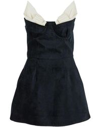 ShuShu/Tong - Schwarzes bustier-stil kleid mit plissierten details - Lyst