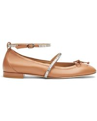 Stuart Weitzman - Schoenen ,Leer Ballerina's Met Kristallen - Lyst