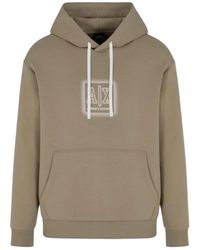 ARMANI EXCHANGE - Hoodies & Sweatvesten ,Katoen Logo Hoodie Sweater Regular Fit - Lyst