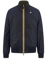 K-Way - Jassen ,Blauw ,Nylon Arsene Plus. 2 Reversible Jacket - Lyst