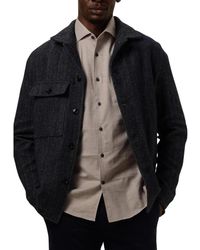 Profuomo - Jassen ,Blauw Twill Overshirt Voor - Lyst