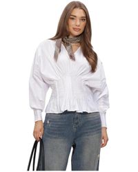 Notre-v - Overhemden ,Wit ,Katoen Nv-Isel Blouse - Lyst