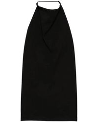 FEDERICO CINA - Tops ,Zwart ,Polyester Mouwloze Top Met Halter Hals En Draping - Lyst