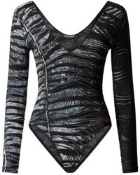 Roberto Cavalli - Body Mit Zebra- Und Tiger Skin Design - Lyst