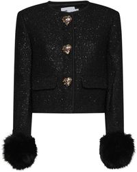 Self-Portrait - Jassen ,Zwart ,Tweed Tweed Jas - Lyst