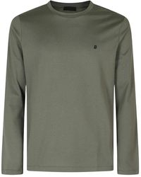 Dondup - Tops ,Groen ,Katoen Regular-Fit T-Shirt Met Ronde Hals - Lyst