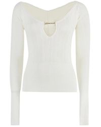 Jacquemus - Truien & Vesten ,Wit ,Polyester Pralù Gebreide Top - Lyst