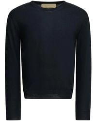 Valentino - Truien & Vesten ,Blauw ,Wol Vlogo Signature Ronde Hals Trui - Lyst