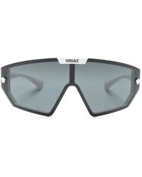 Versace - Weiße sonnenbrille mit original-etui,stilvolle sonnenbrille mit schwarzem rahmen - Lyst