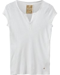 Mos Mosh - Tops ,Wit ,Katoen Klassieke V-Hals Tee - Lyst