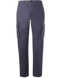 Ecoalf - Pantaloni con tasche cargo blu cotone - Lyst