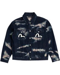 Evisu - Tie-Dye Printed Seagull Denim Jacket - Lyst