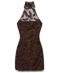 Aniye By - Kleedjes ,Bruin ,Polyester Uma Mini Jurk - Lyst