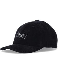 Obey - Samt Curved Visor Strapback Cap Schwarz - Lyst