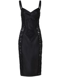 Dolce & Gabbana - Kleedjes ,Zwart ,Elegante Zwarte Jurk Met Kantdetail - Lyst