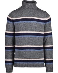 Alpha Studio - Truien & Vesten ,Grijs ,Wol Maglione Collo Alto - Lyst