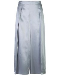 Eleventy - Broeken ,Blauw ,Satijn Pantalone Con Elastico - Lyst