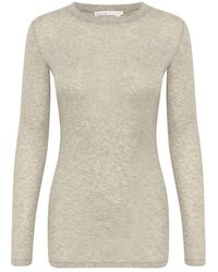 Karen By Simonsen - Tops ,Grijs ,Opal Melange Longsleeve T-Shirt - Lyst