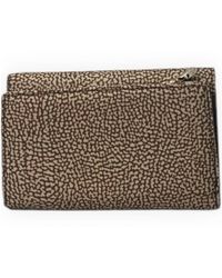 Borbonese - Accessoires ,Bruin ,Leer Medium Portemonnee Met Flap En Rits - Lyst
