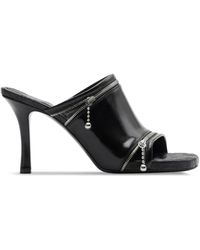 Burberry - Glossy Leather Peep Flat For - Lyst