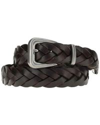 Brunello Cucinelli - Accessoires ,Bruin ,Gevlochten Leren Riem - Lyst